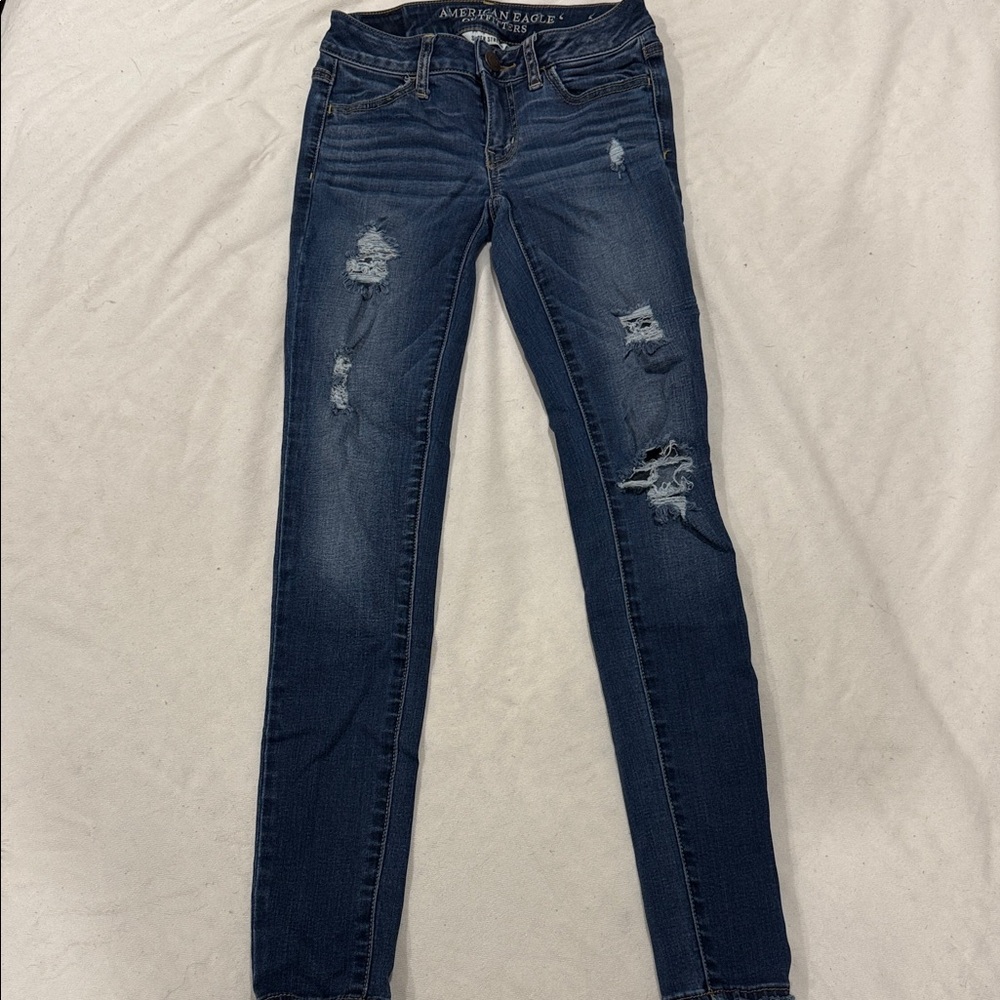 American Eagle Outfitters Women's Dark Blue Skinny Jeans